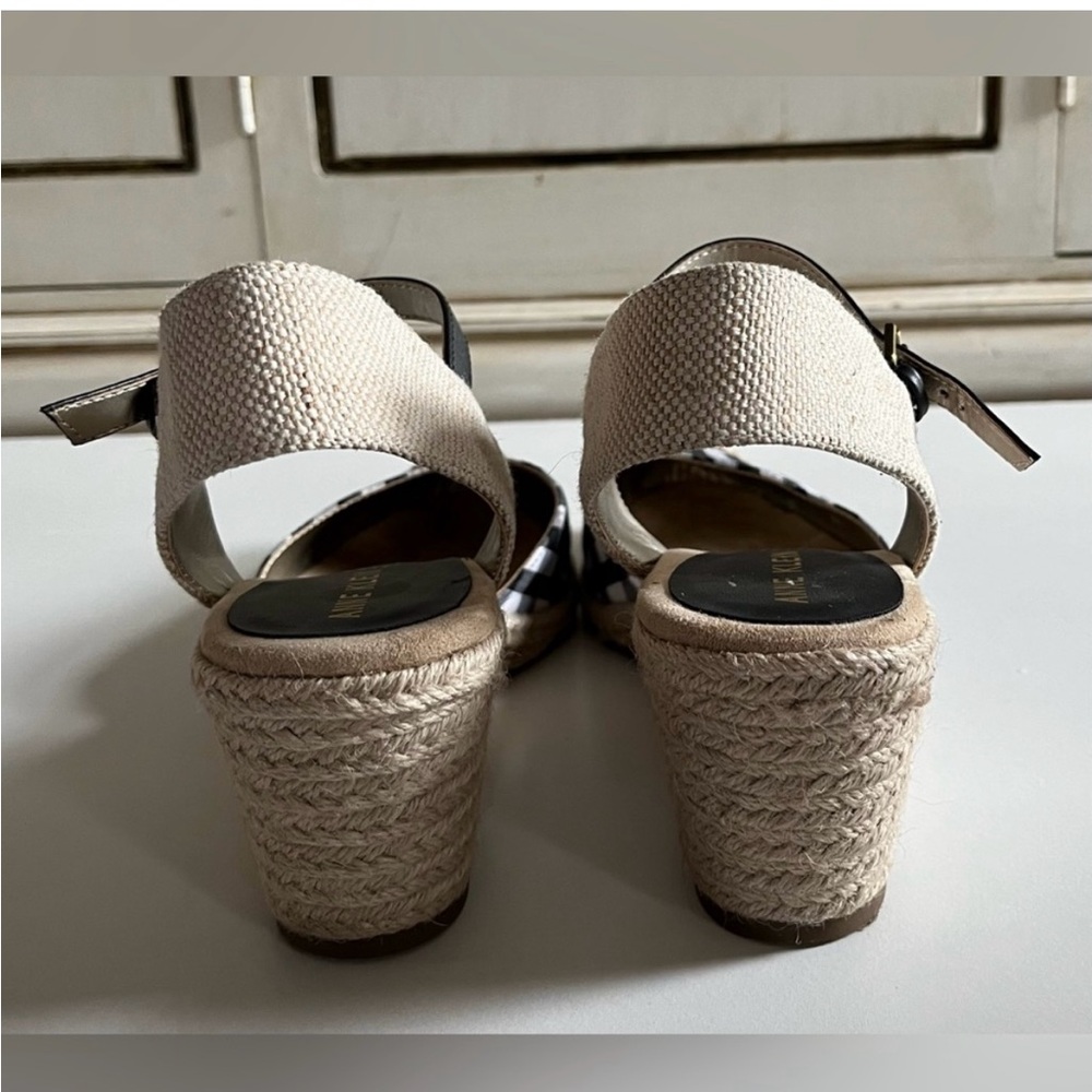 ANNE KLEIN IFLEX WEDGE SANDALS WOMENS
SIZE 9M -black & white gingham check - Picture 4 of 10